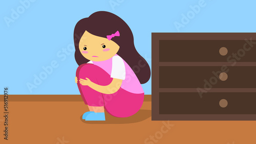 offended girl sitting on the floor