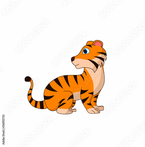 Fototapeta Naklejka Na Ścianę i Meble -  tiger cartoon isolated on white