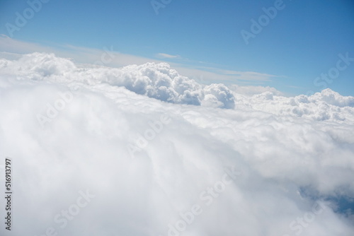 meteorology, wing, voyage, transportation, airport, transport, aircraft, airline, aerodynamic, jet, airliner, cloud scape, side view, clouds, aviation, tourism, commercial, blue sky, in flight, clouds © Art Johnson
