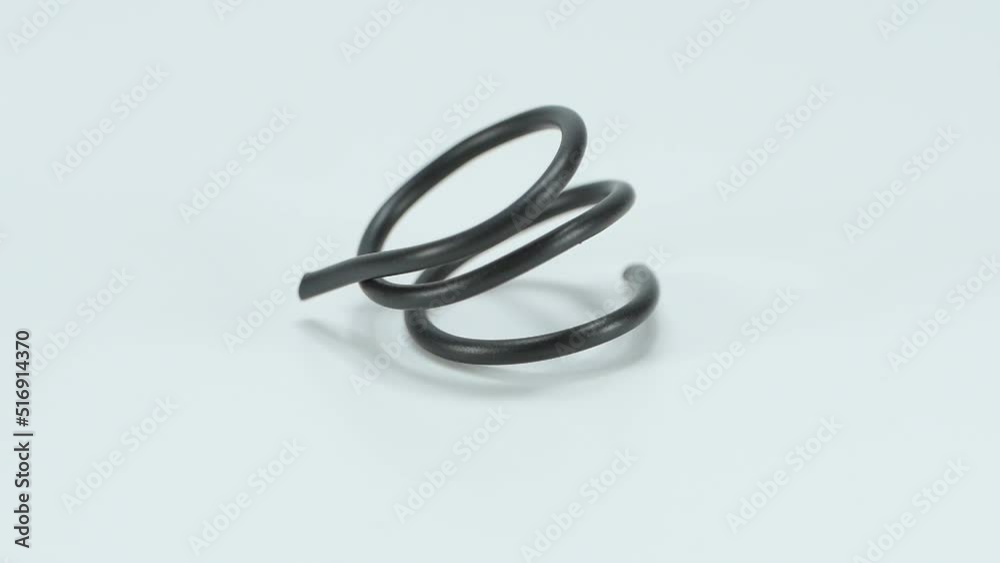 Black wire cable of usb and adapter isolated on white background.Electronic Connector.Selection focus.Slow motion macro footage.