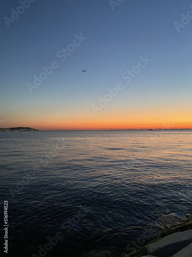 sunset view of Maltepe coast in Istanbul. Travel to Istanbul background photo. 