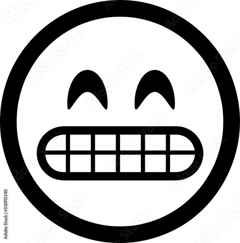 freezing face emoji icon with gritted teeth, icicles clinging to cheeks and jaw.eps