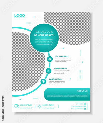 Medical health care cover template design for flyer, Brochure, Leaflet, pamphlet, presentation, Banner, Magazine, Poster. Vector illustration.