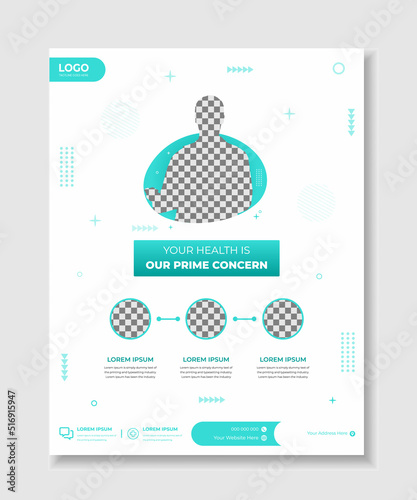 Medical health care cover template design for flyer, Brochure, Leaflet, pamphlet, presentation, Banner, Magazine, Poster. Vector illustration.