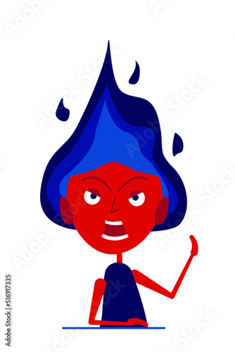 flat angry carachter