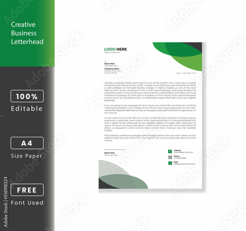Clean Modern Letterhead Design Template