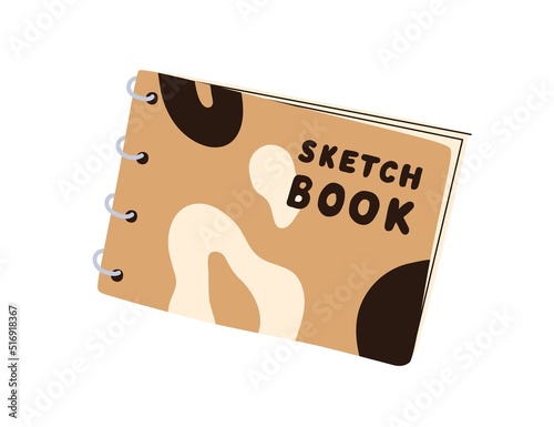 Sketchbook for drawing. Closed sketch book, notebook for painting, calligraph...