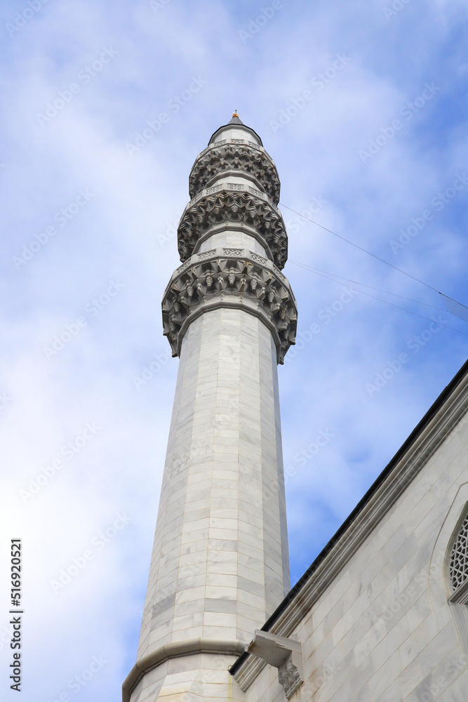 Minaret of Melike Hatun Mosque in Ankara, Turkey