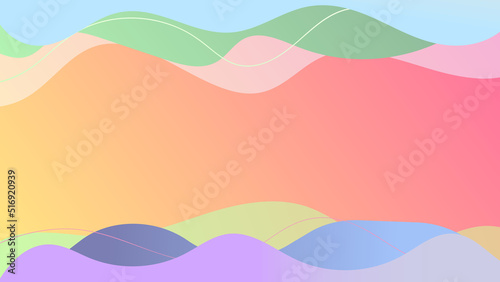 abstract colorful wave line frame background illustration, perfect for wallpaper, backdrop, postcard, background for your design