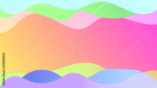 abstract colorful wave line frame background illustration, perfect for wallpaper, backdrop, postcard, background for your design © Malipa Studio