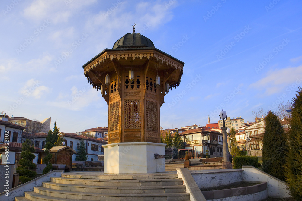 Historical Hamamonu Square in Ankara, Turkey
