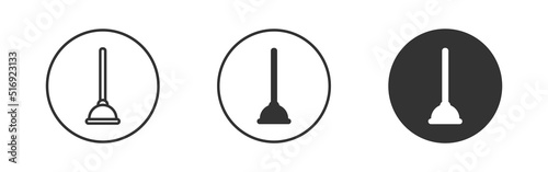 Plunger icon. Flat and linear design. Vector illustration.