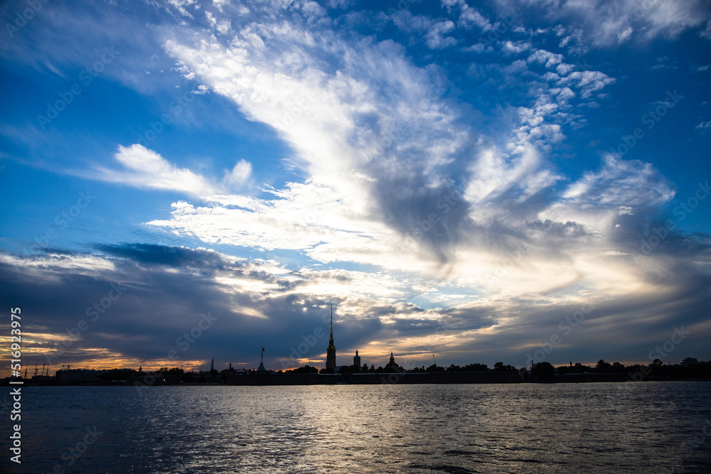Sunset over the Peter and Paul Fortress