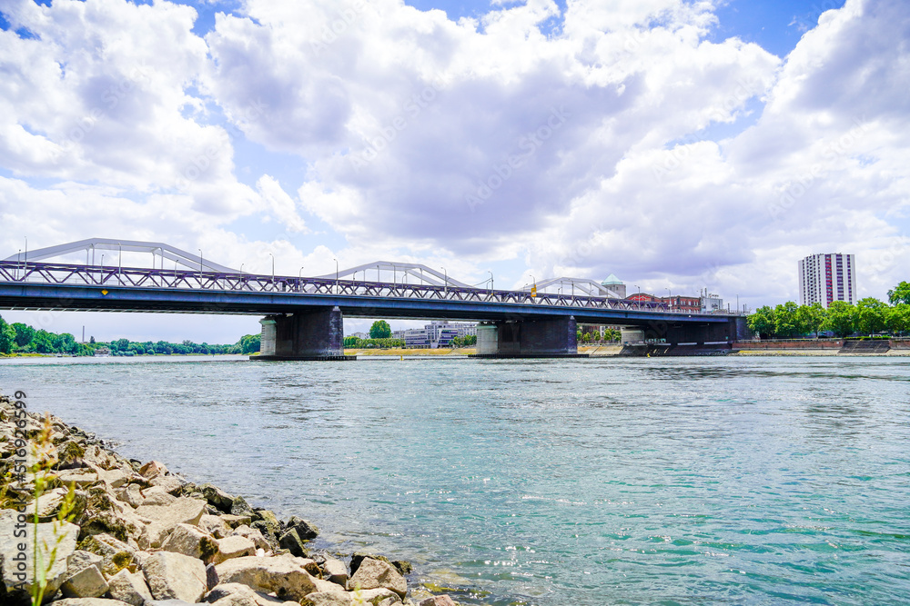 Konrad Adenauer Bridge on the Rhine near Ludwigshafen.
