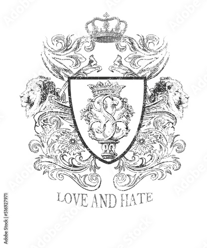 heraldic varsity sport design with words