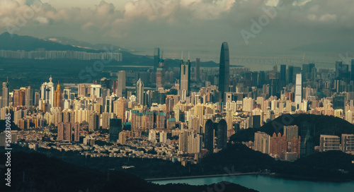 Aerial view of landscape in shenzhen city, China © lzf