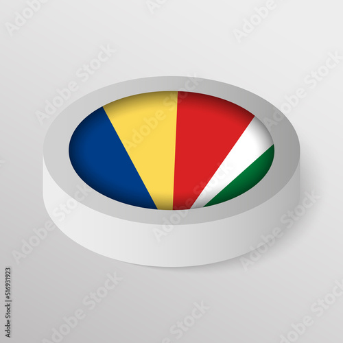 EPS10 Vector Patriotic shield with flag of Seychelles.