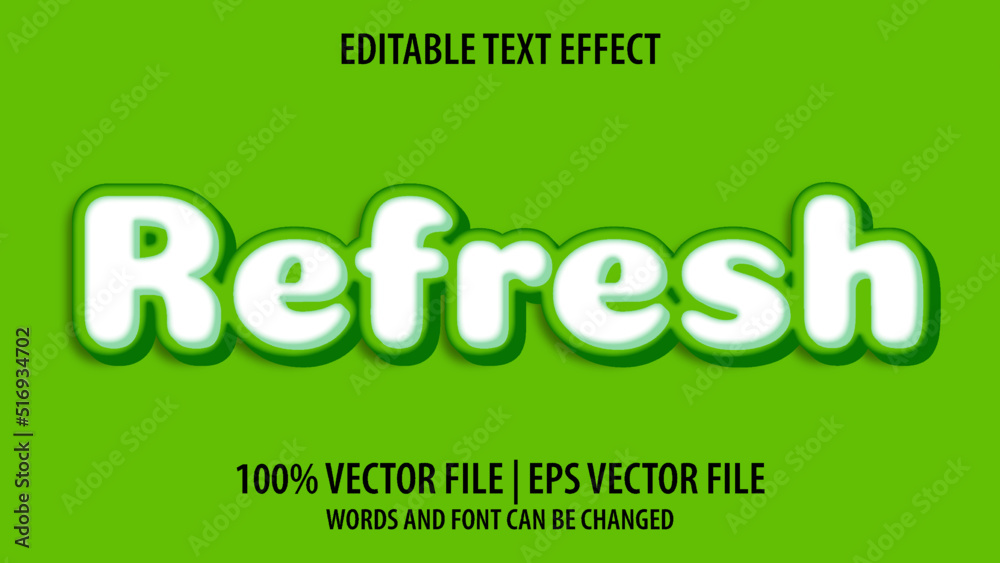 Editable text effect modern 3d Refresh and minimal font style Editable text effect modern 3d Refresh and minimal font style