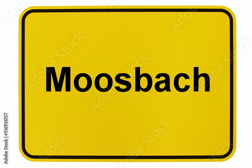 Illustration eines Ortsschildes von Moosbach in Bayern photo