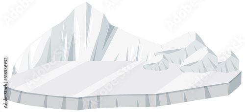 Isolated glacier on white background