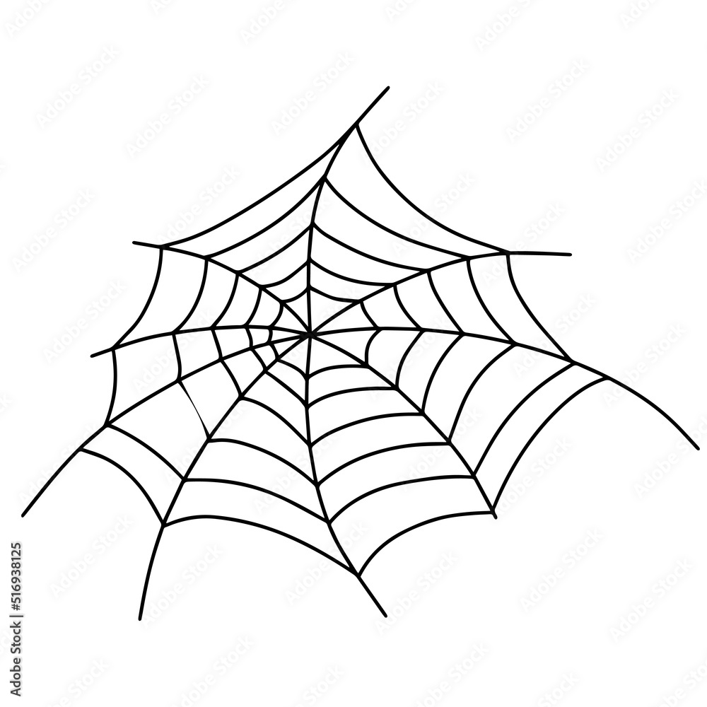 Fototapeta premium Halloween web. Outline vector illustration.
