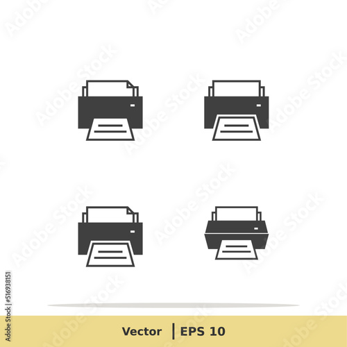 Print Icon set. Printer Symbol. Design Logo Template. Vector Icon EPS 10 Pixel Perfect