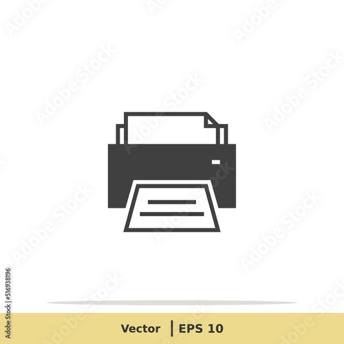 Print Icon. Printer Symbol. Design Logo Template. Vector Icon EPS 10 Pixel Perfect