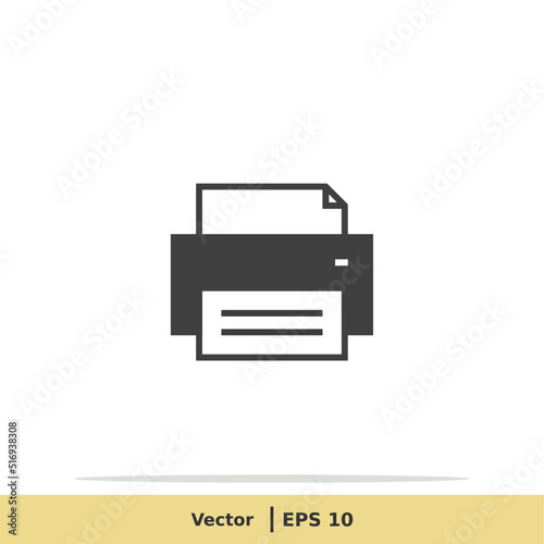 Print Icon. Printer Symbol. Design Logo Template. Vector Icon EPS 10 Pixel Perfect