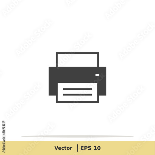 Print Icon. Printer Symbol. Design Logo Template. Vector Icon EPS 10 Pixel Perfect