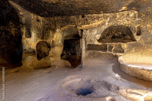 cave ancient dwellings in the zelve valley in cappadocia