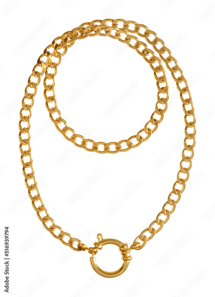 goldene Halskette gelegt als Freisteller goldene Halskette gelegt als Freisteller