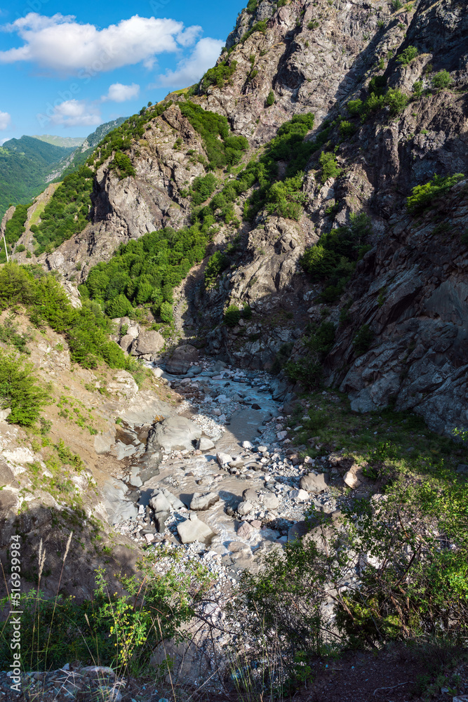 Fast mountain river in the gorge