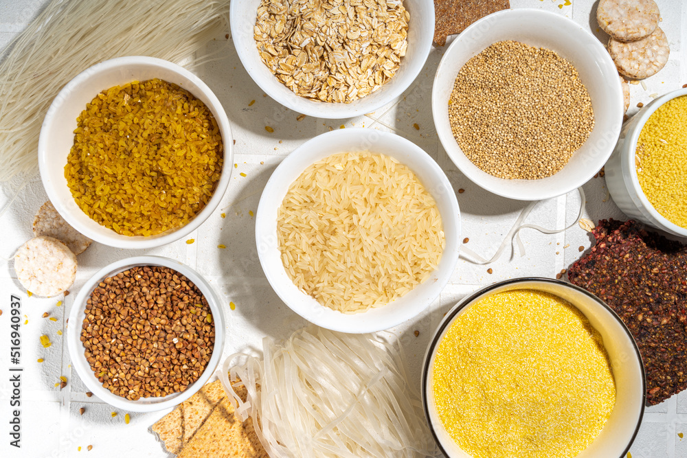 Selection of gluten free cereals Selection of gluten free cereals
