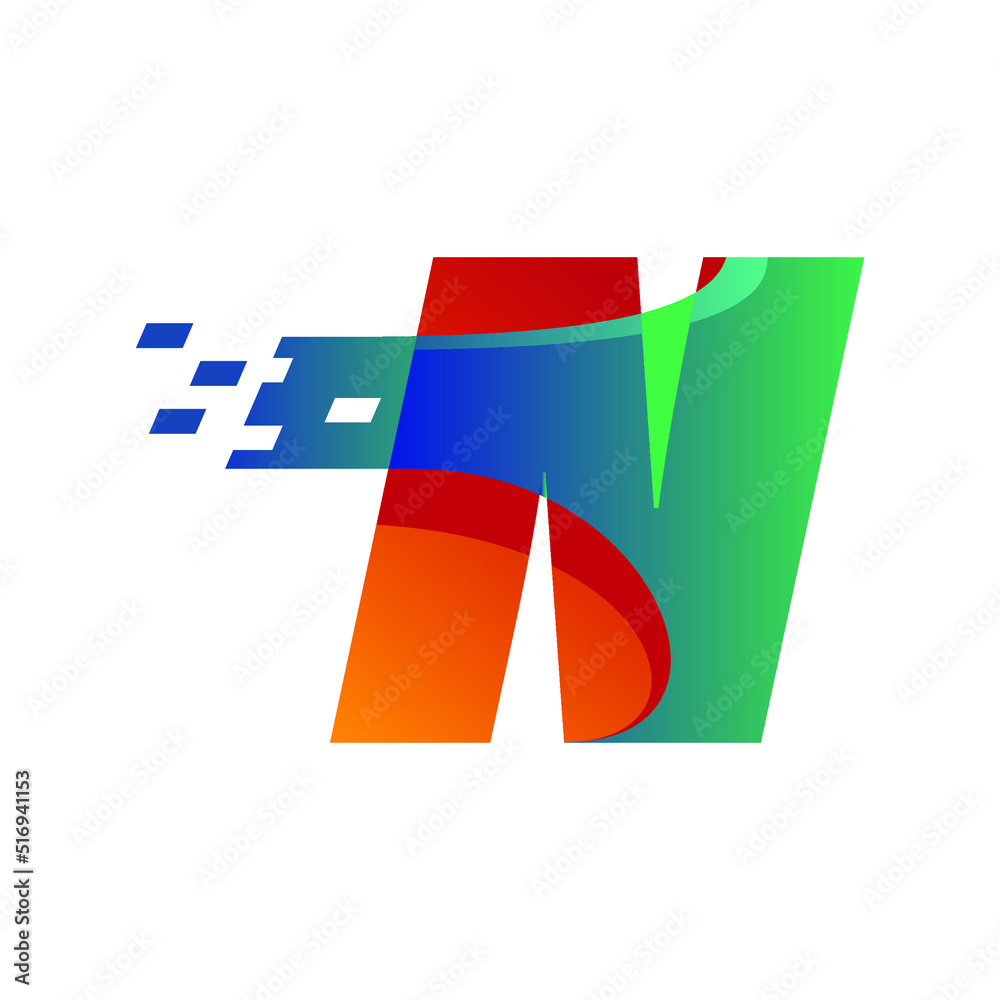 Obraz premium Technology Alphabet N