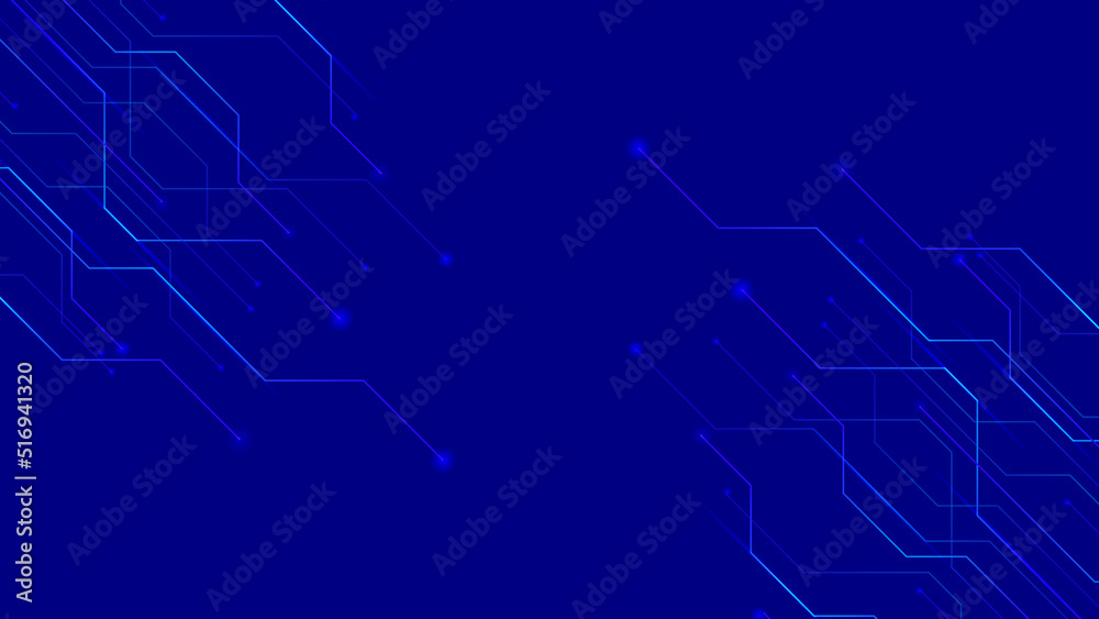 abstract background using a pattern of processor chips that meet diagonally at the center point with the dominant color blue