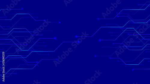 abstract background using a processor chip pattern horizontally meeting at the center point with the dominant color blue