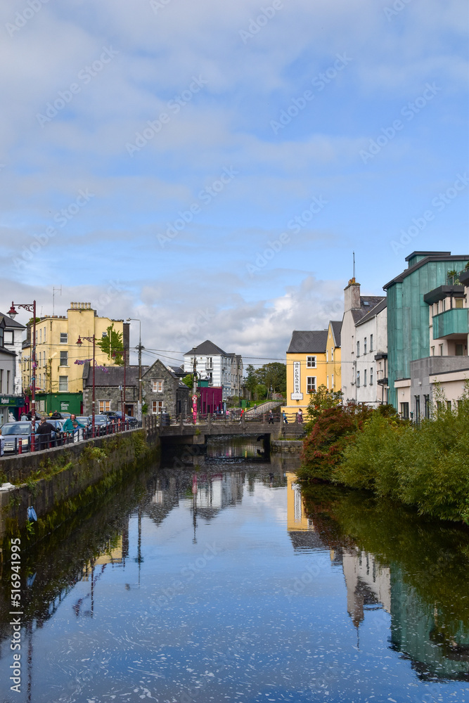 Galway, Ireland the city, the river and the buildings of this irish beautiful town