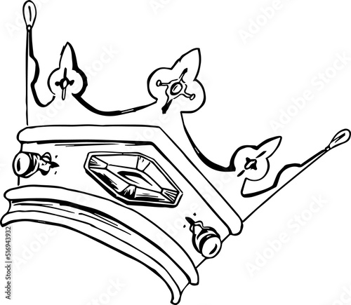 Hand drawn crown. Jewel vector illustration. 