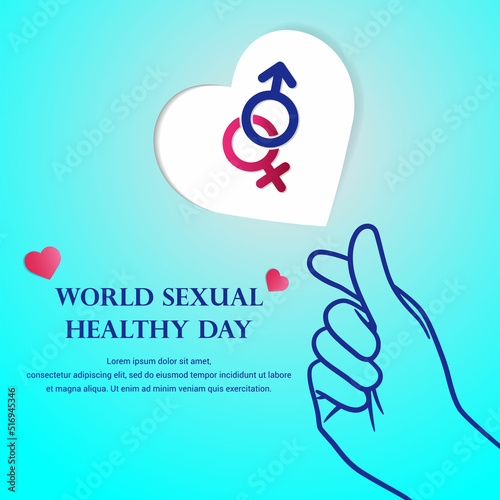 World Sexual Healthy Day Blue Vector Illustration