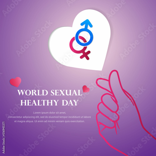 World Sexual Healthy Day Purple Vector Illustration
