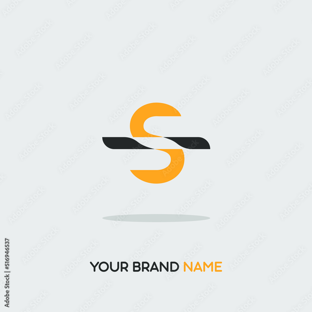 logo icon design letter S simple elegant luxury orange grey trendy for insurance companies eps 10
