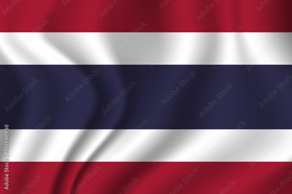 Fototapeta premium Flag of Thailand. Thai national symbol in official colors. Template icon. Abstract vector background