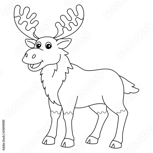 Moose Animal Coloring Page for Kids
