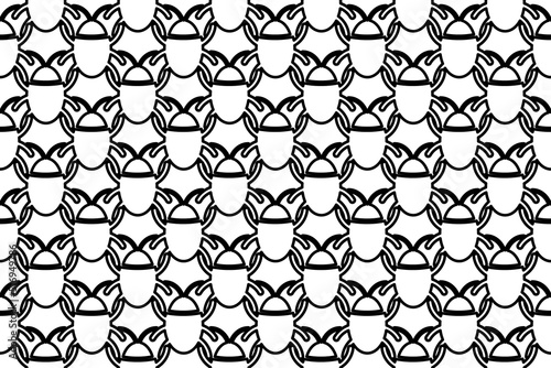Seamless pattern completely filled with outlines of bug symbols. Elements are evenly spaced. Vector illustration on white background