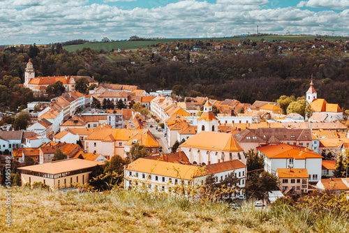 Moravsky Krumlov, town in southern Moravia, Czech Republic. Spring view during sunny day.
