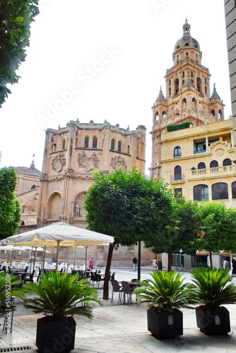 Restaurant area in the surroundings of the cathedral of Murcia, to rest and eat during a tourist visit