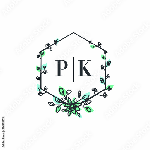 PK Initial Wedding Logo Luxury Collection. Monogram Elegant