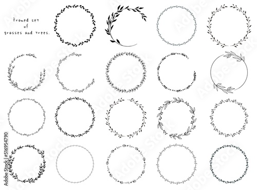 草木のフレームセット。