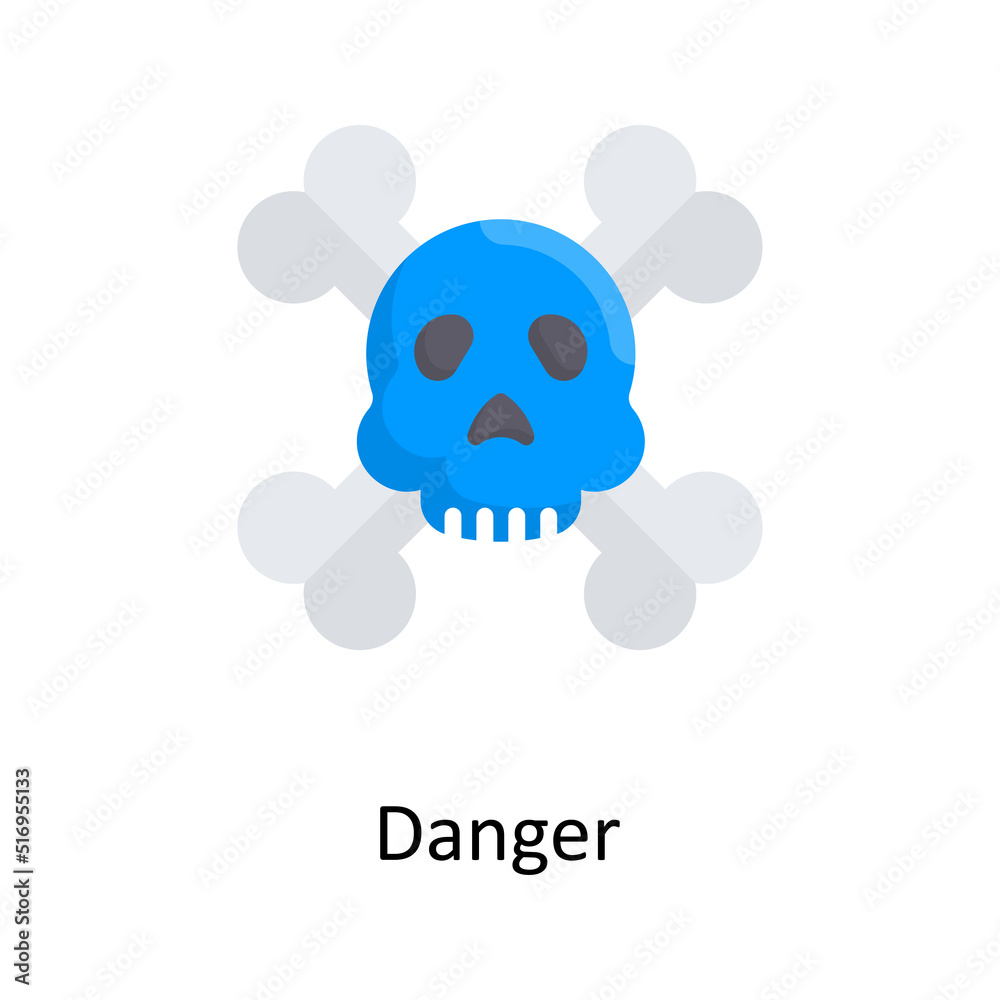 Danger vector flat Icon Design illustration. Medical Symbol on White background EPS 10 File