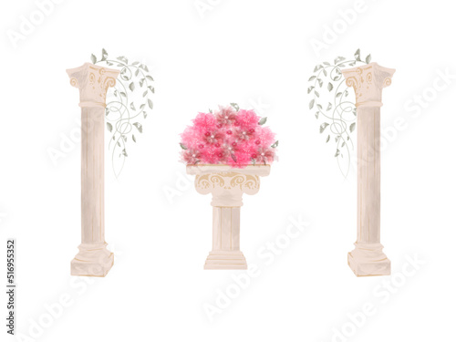 column of roses